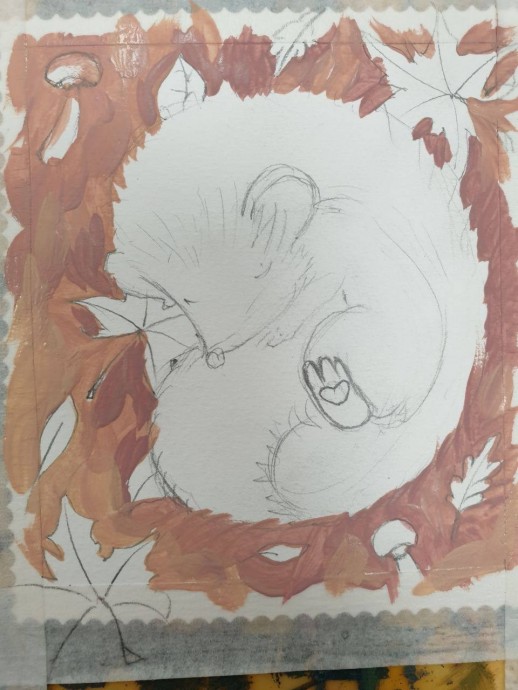 Рисуем ежика в норке Рисуем ежика в норке