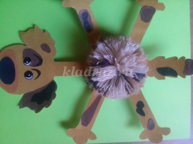 Собачки из помпонов и бумаги