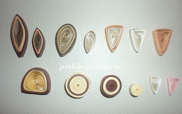 Шоколадно-бежевый микс квиллинга Шоколадно-бежевый микс квиллинга