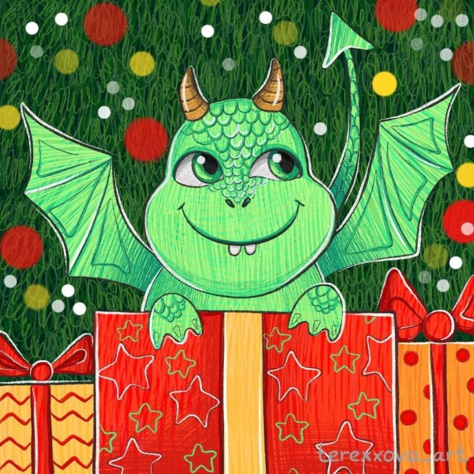 ​Рисуем дракошку