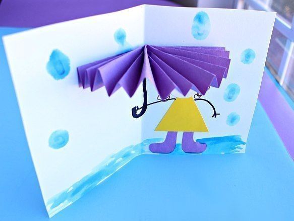 Объемная открытка "Девочка под зонтом"