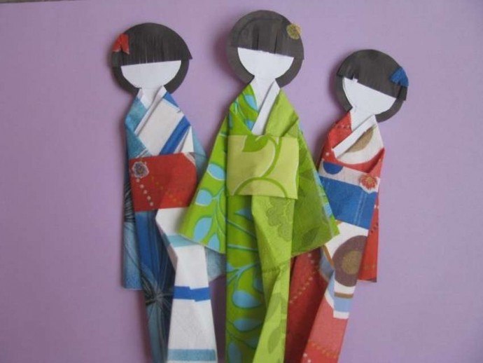 Японская кукла из бумаги