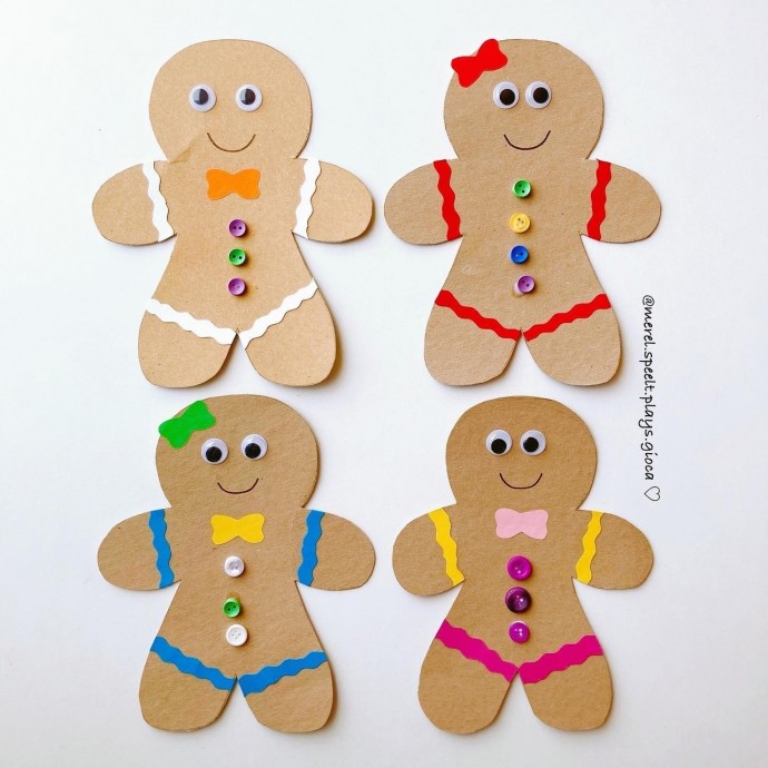 Пряничные человечки из крафт бумаги Пряничные человечки из крафт бумаги