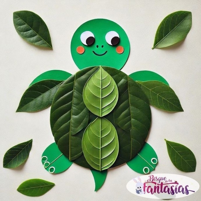 ​Идеи аппликаций из листьев