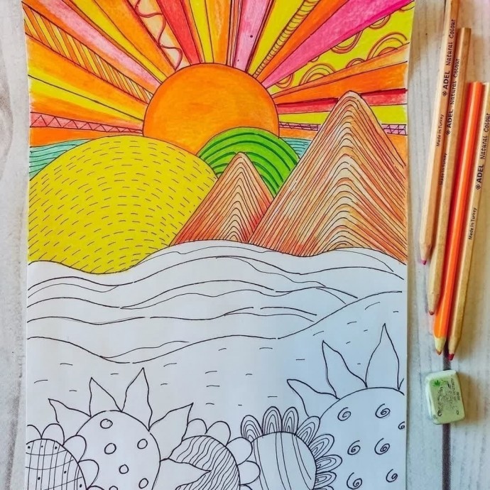 Пейзаж в стиле поп-арт Пейзаж в стиле поп-арт