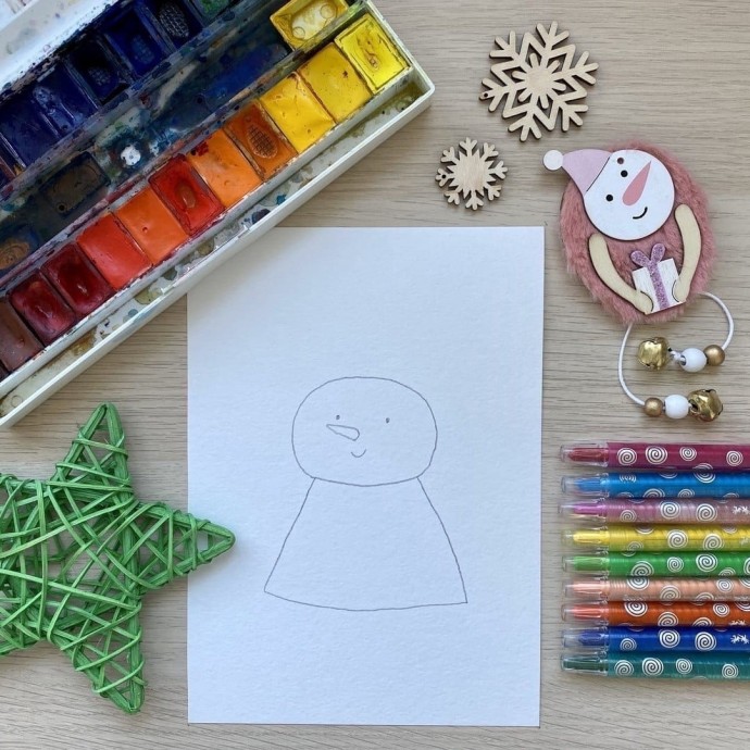 Рисуем снеговика