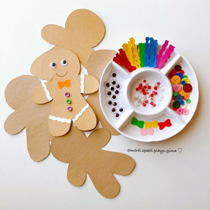 Пряничные человечки из крафт бумаги Пряничные человечки из крафт бумаги