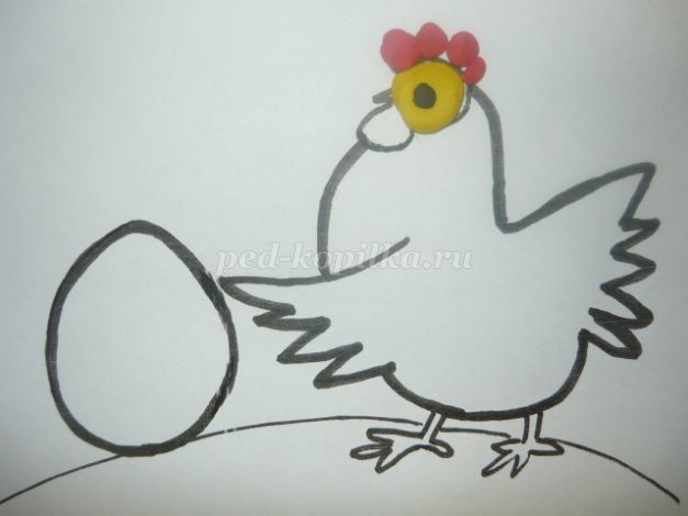 ​Курочка из стружки и пластилина: часть 1