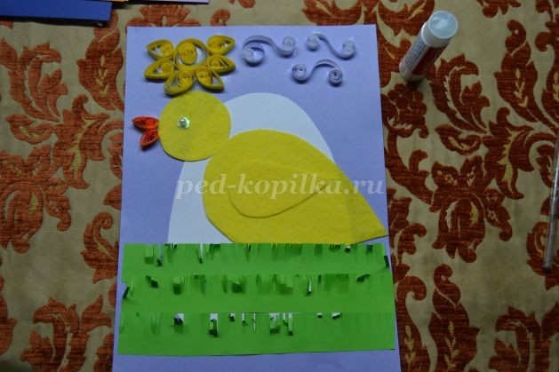 ​Открытка с цыпленком: часть 3