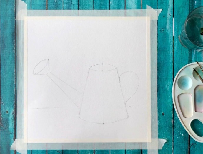 Рисуем ромашки в лейке