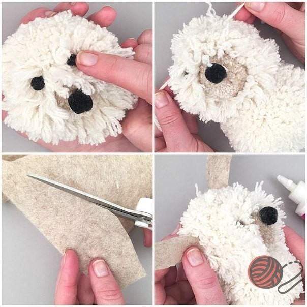 Собачки из помпонов