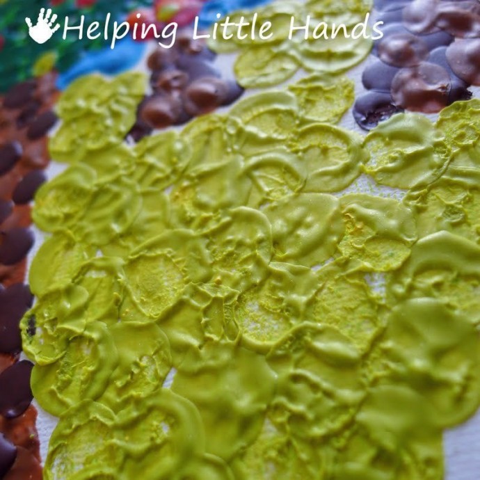 Рисование расплавленными восковыми мелками