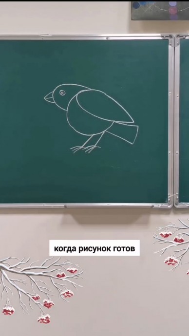 ​Рисуем снегиря