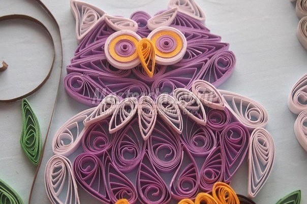 Учим детей квиллингу: совушки