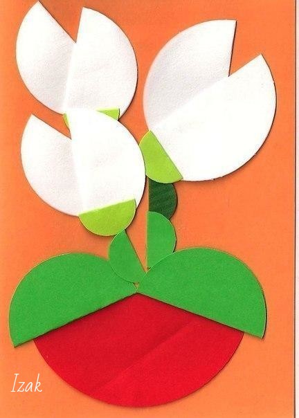 Цветочные аппликации из кругов