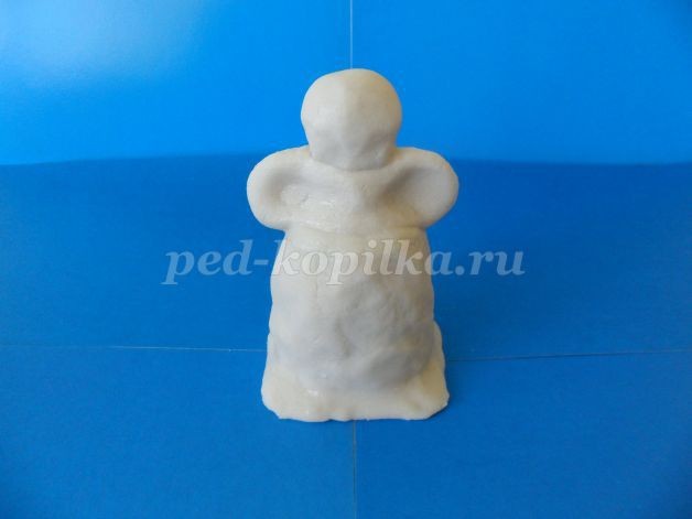 Поделка из солёного теста: Дымковская барышня