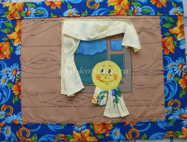 Аппликация из ткани по сказке "Колобок": часть 2