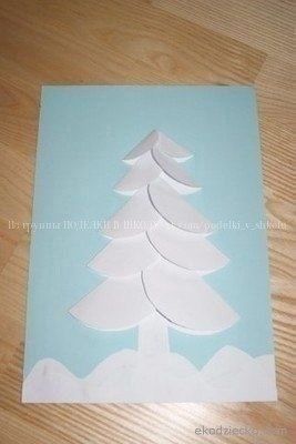 ​Новогодняя аппликация с ёлочкой