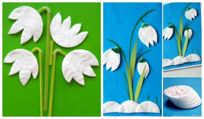 Поделки из ватных дисков: цветы Поделки из ватных дисков: цветы