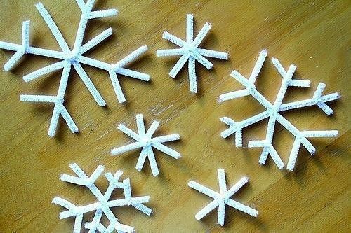 Снежинка из кристаллов соли