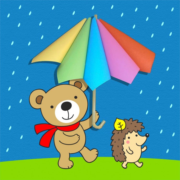 ​Мишка под зонтиком