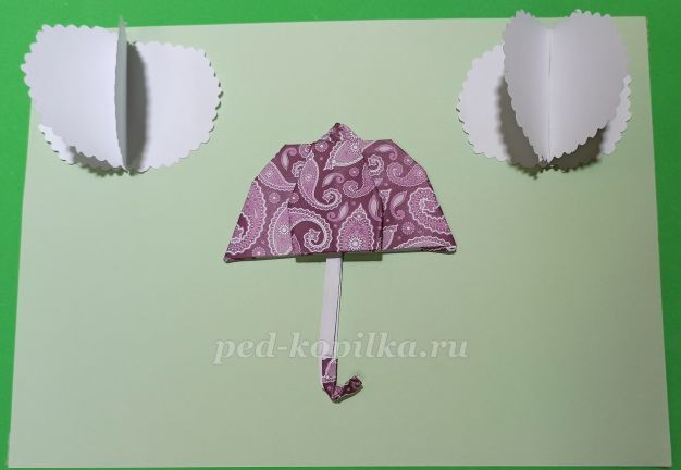 ​Осенняя аппликация "Зонтик": часть 3