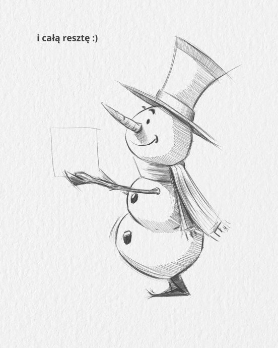 Рисуем щедрого снеговика с подарками Рисуем щедрого снеговика с подарками