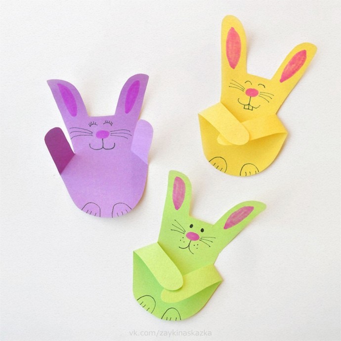Зайчата из ладошек Зайчата из ладошек