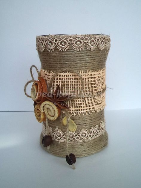 Подставка для канцелярских принадлежностей в стиле "эко" детскими руками: часть 2 Подставка для канцелярских принадлежностей в стиле "эко" детскими руками: часть 2