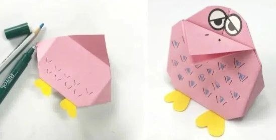 Симпатичные птички из бумаги в технике оригами