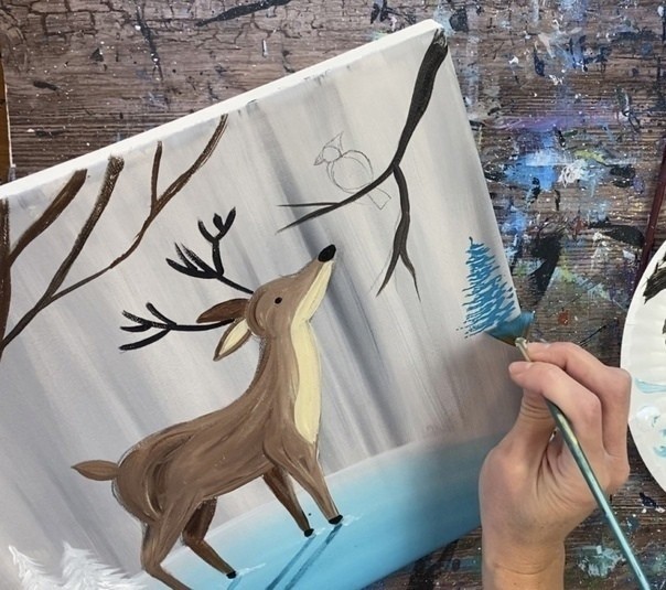 Олень и птичка