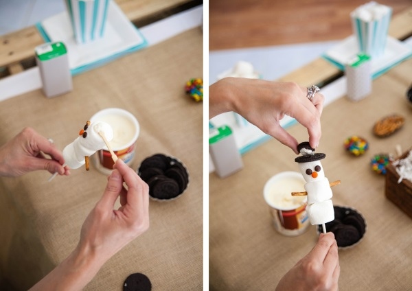 Снеговик из зефира