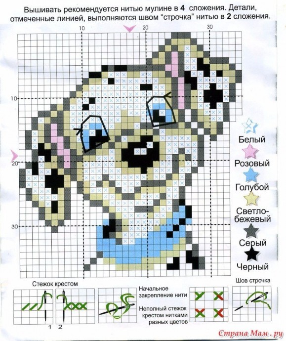 Вышиваем с детьми собачек