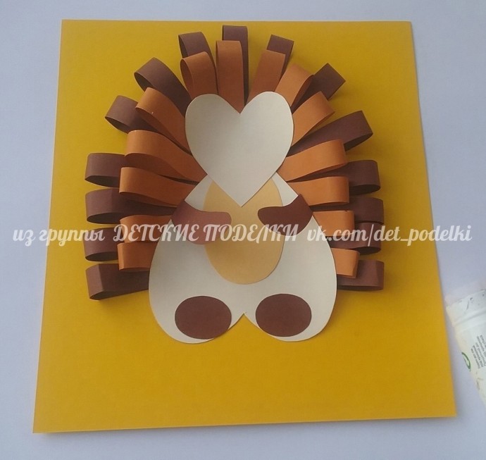 ​Объемная осенняя аппликация "Ёжик с грибочком"