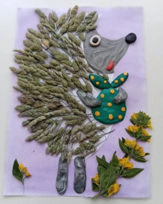 ​Осенний ежик с колосками