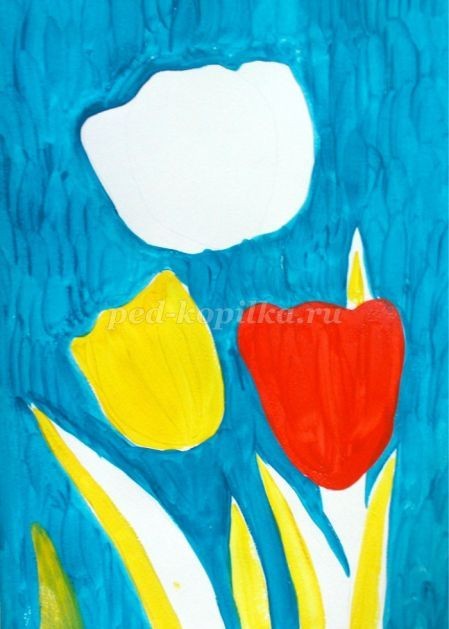 Как нарисовать тюльпаны гуашью: часть 1