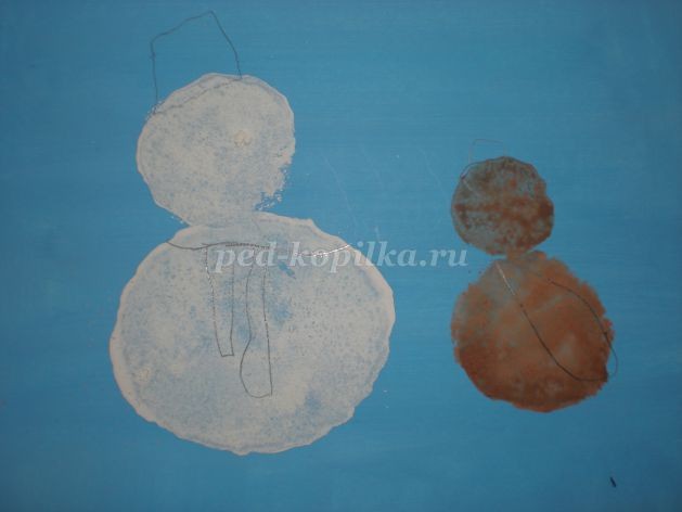 ​Рисуем снеговика: часть 1