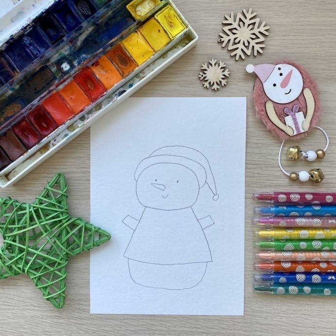 Рисуем снеговика