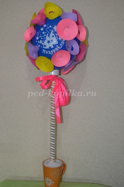 ​Топиарий цветочный на воздушном шарике: часть 3