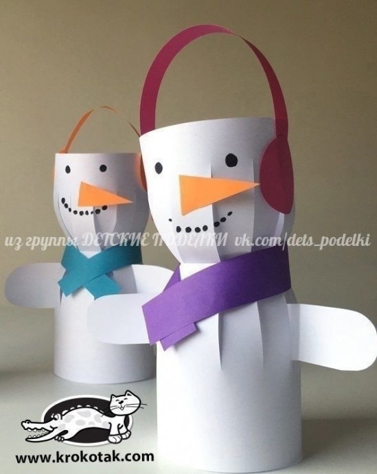 Зимние поделки: снеговик-фонарик Зимние поделки: снеговик-фонарик