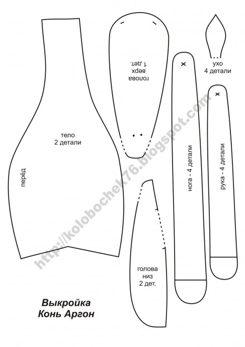 Забавная лошадка с выкройкой Забавная лошадка с выкройкой