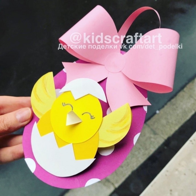 Яйцо с цыплёнком и бантом