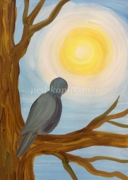 Рисуем скворца гуашью Рисуем скворца гуашью