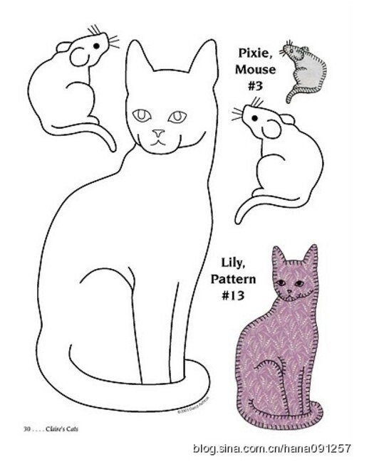 Шаблоны лоскутных аппликаций с кошками
