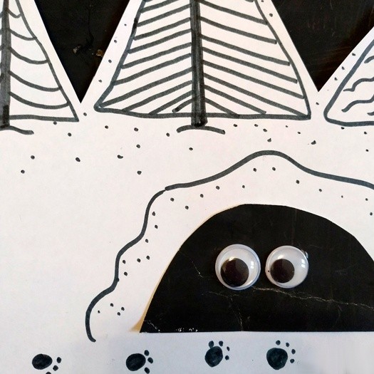 Зимняя аппликация "Зверь в норке" Зимняя аппликация "Зверь в норке"