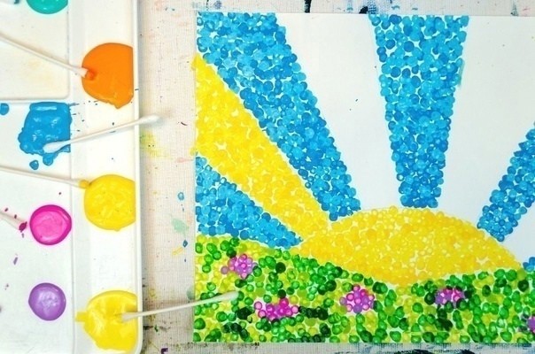 Луг ватными палочками Луг ватными палочками