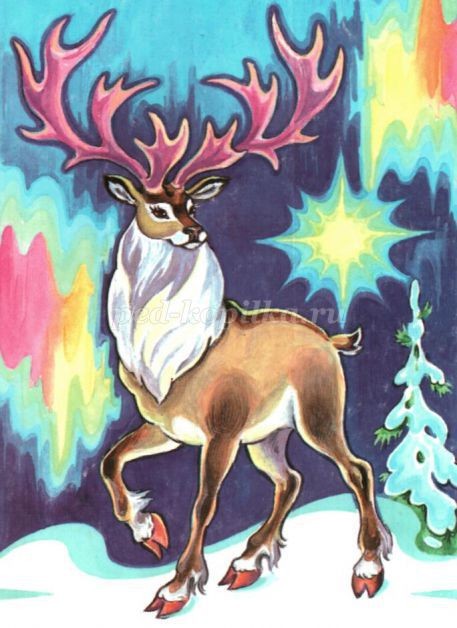 Нетрадиционная техника рисования "Северный олень", набрызг, часть 1 Нетрадиционная техника рисования "Северный олень", набрызг, часть 1