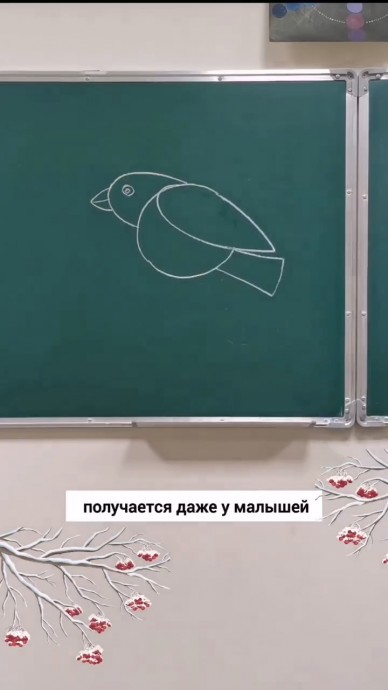 ​Рисуем снегиря