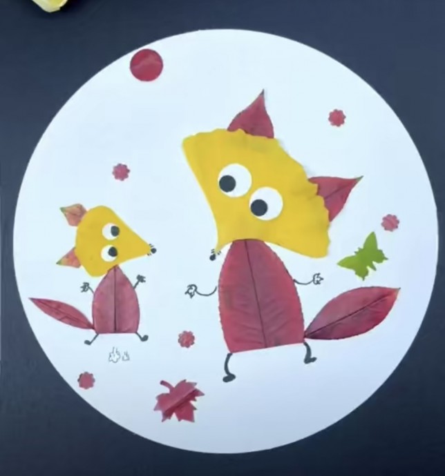 Веселые аппликации с осенними листиками Веселые аппликации с осенними листиками