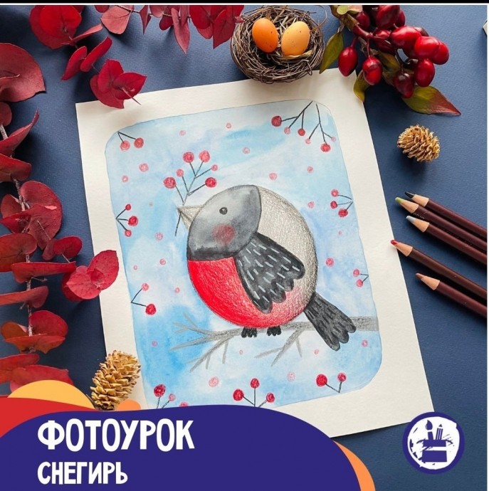 Рисуем снегиря